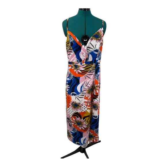 Walter Baker Natasha Bold Print High Slit Cut Out Mid Dress - Picture 3 of 8